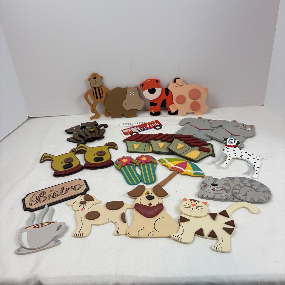 3D Layered Painted Woodcraft Cutouts Lot of 23 Pieces